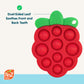 RaZbaby RaZberry Pop Strawberry Teether - Multi-Textured Silicone for Sensory Development & Teething Relief - Easy to Hold for Small Hands - Soft