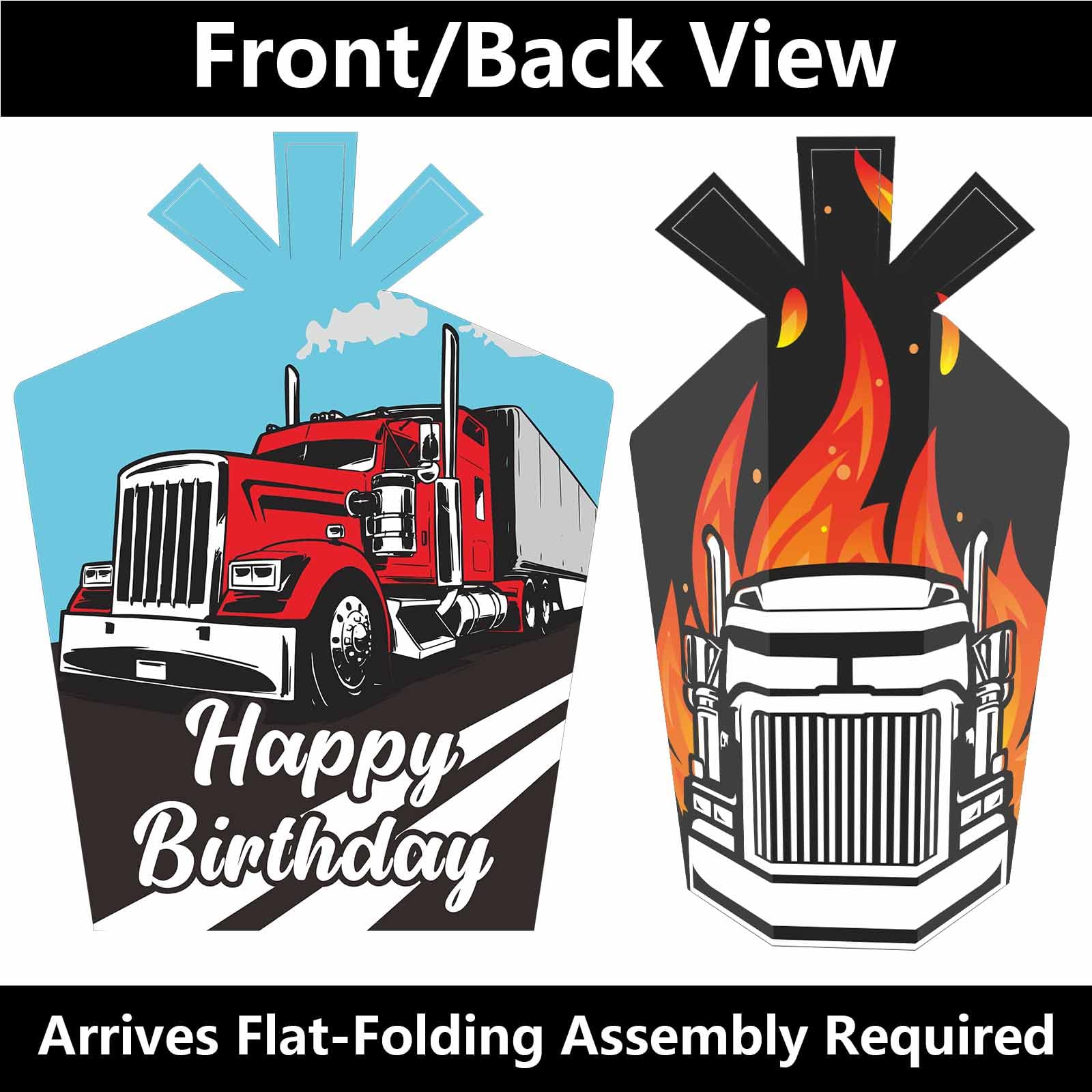 Heavy Trucks Semi Truck Table Centerpieces Happy Birthday Table Decorations Transportation Theme Decor for Boys Girls Baby Shower 1st Birthday Party