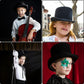 Eerrhhaq 3 Pack Black Felt Top Hats for Kids,Magician Hat Costume,Tall Victorian Tuxedo Costume Hat for Halloween Dress up Cosplay Party Accessories