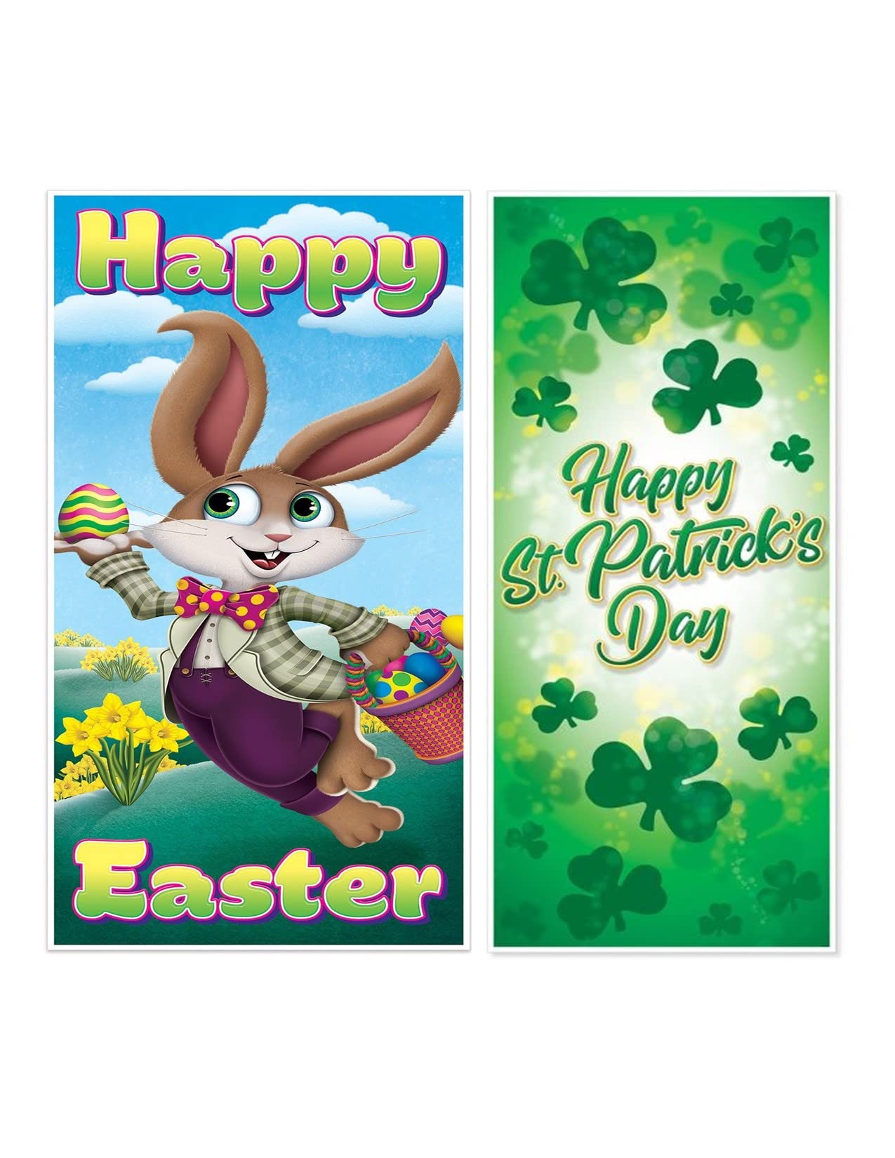Valueballoon Party & Gifts Set Of 2 St. Patrick’s Day & Easter Plastic Door Covers Birthday Party Decorations Supplies Holiday