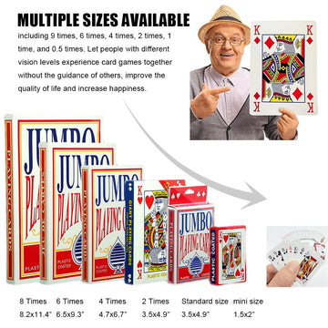 Jumbo Playing Cards, Gigantic Playing Cards - Oversized Cards Extra Large Deck of Cards for Family Game Nights and Casino Party Decor. Ideal