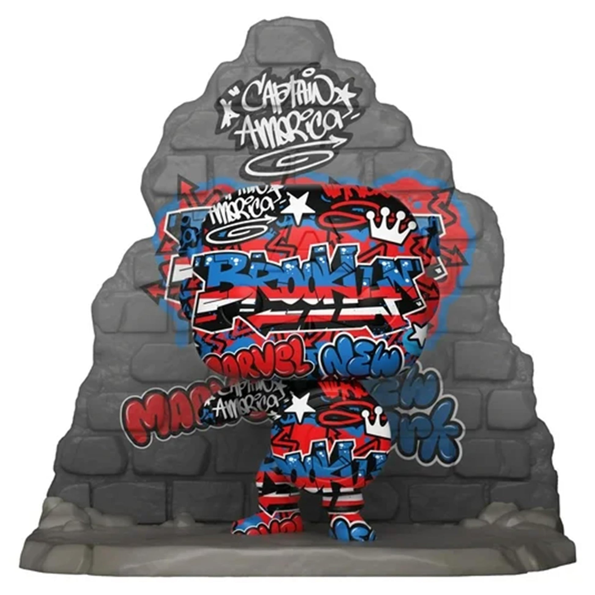 Funko Pop! Deluxe: Marvel - Captain America, Special Edition Multicolo Street Art Gaffiti Collection #752
