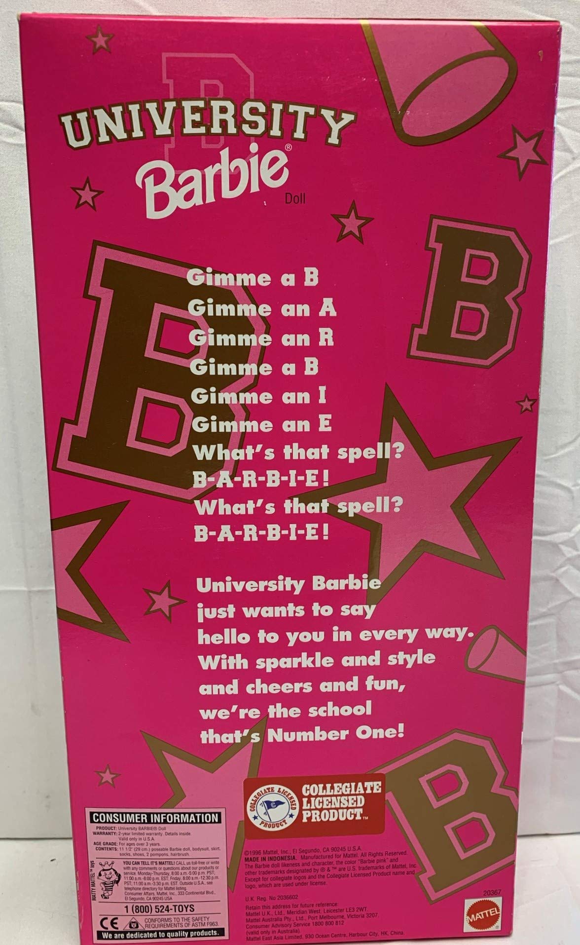 University of Iowa University Barbie by Mattel