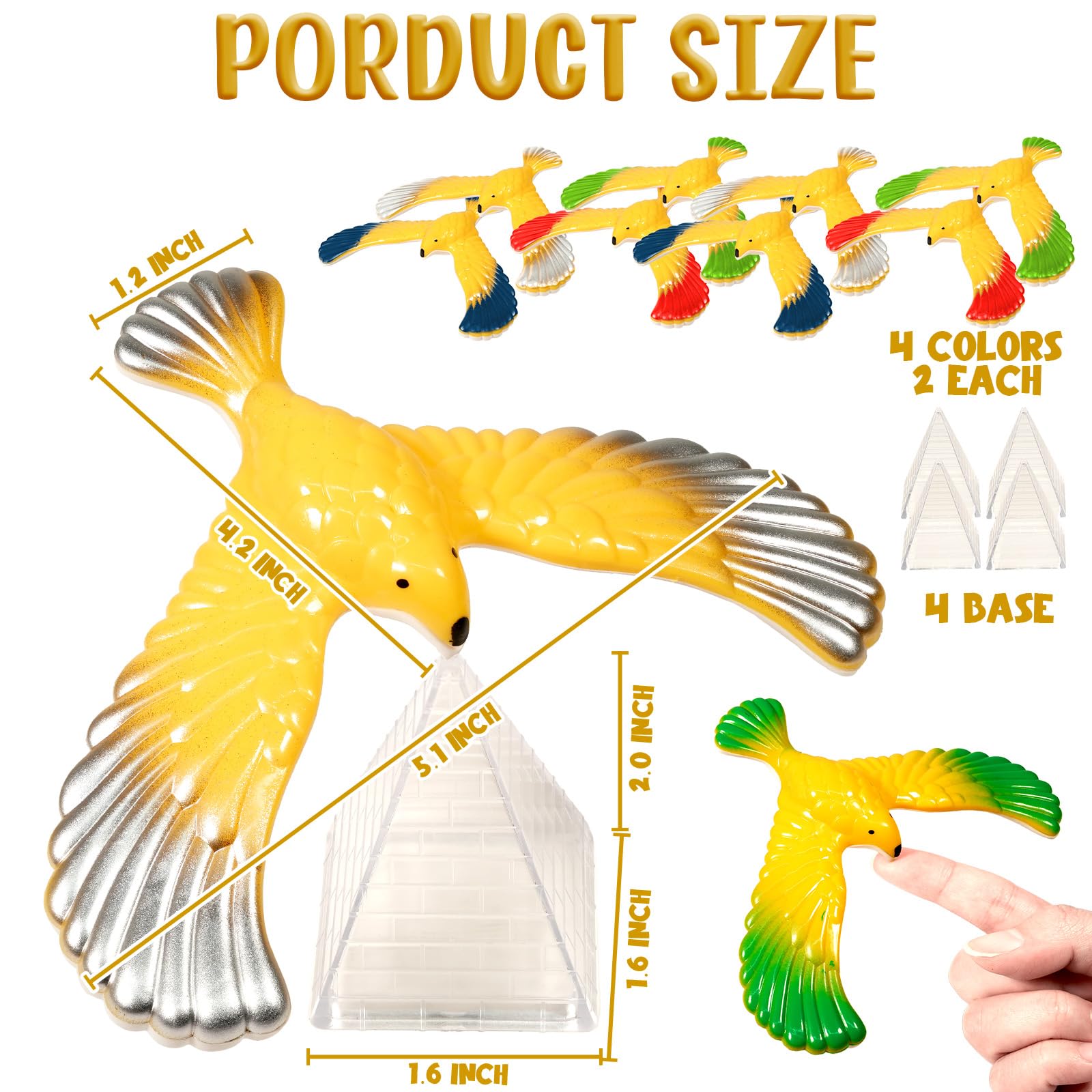 Hiawbon 8 Pcs Balancing Bird Balance Bird for Finger