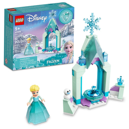 LEGO Disney Elsa's Castle Courtyard 43199 Building Set, Disney Frozen Ice Castle with Princess Elsa Mini Doll Figure, Disney Princess Toy Set for Kids