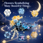 Blue Moon Flower Bouquet Building Set, Compatible with Lego Flowers for Adults, Botanical Collection Artificial Flowers Building Blocks, Décor Wall