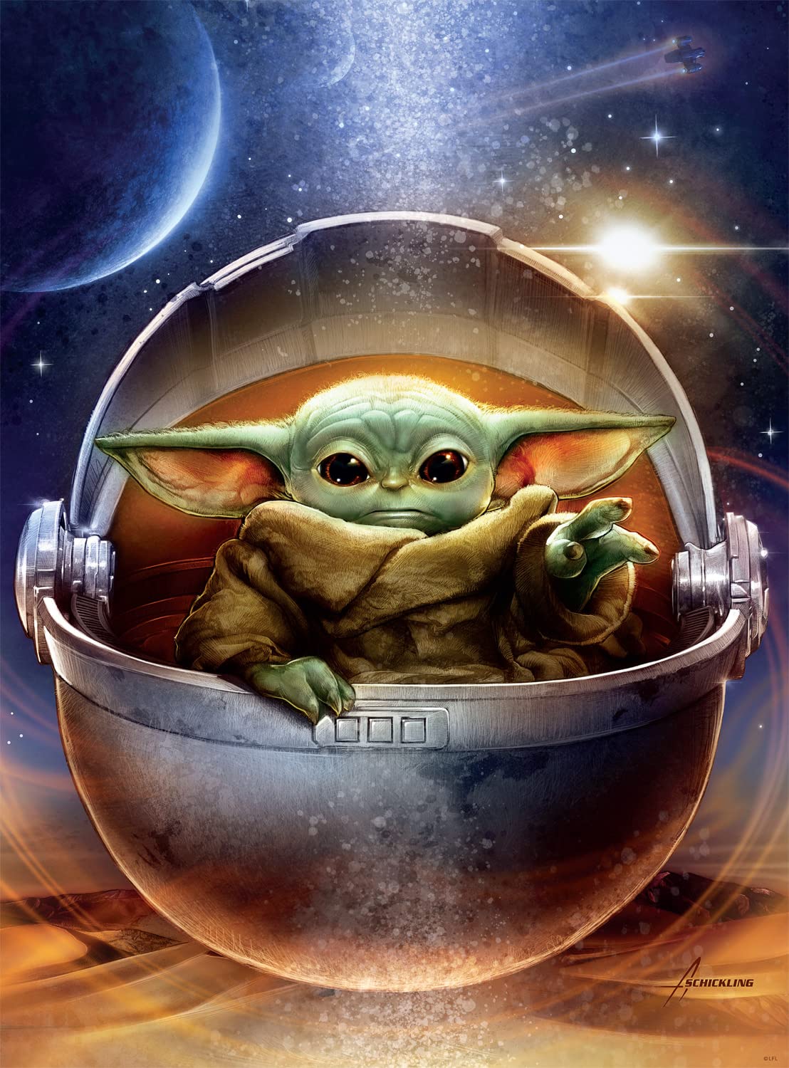 Buffalo Games - Star Wars - Galactic Child - 1000 Piece Jigsaw Puzzle for Adults Challenging Puzzle Perfect for Game Nights - Finished Puzzle Size is