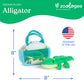 The Petting Zoo Alligator Stuffed Animal Plushie and Purse Set, Gifts for Kids, Wildlife Animal Toy, Green Alligator Plush Toy and Purse Pet Carrier