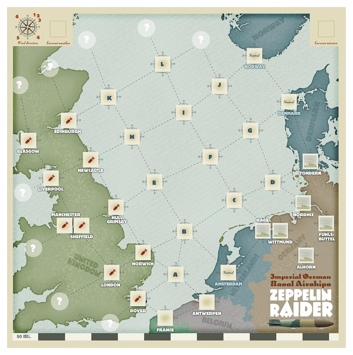 Compass Games Zeppelin Raider: Imperial German Naval Airships - 2nd Edition Adult Board Game