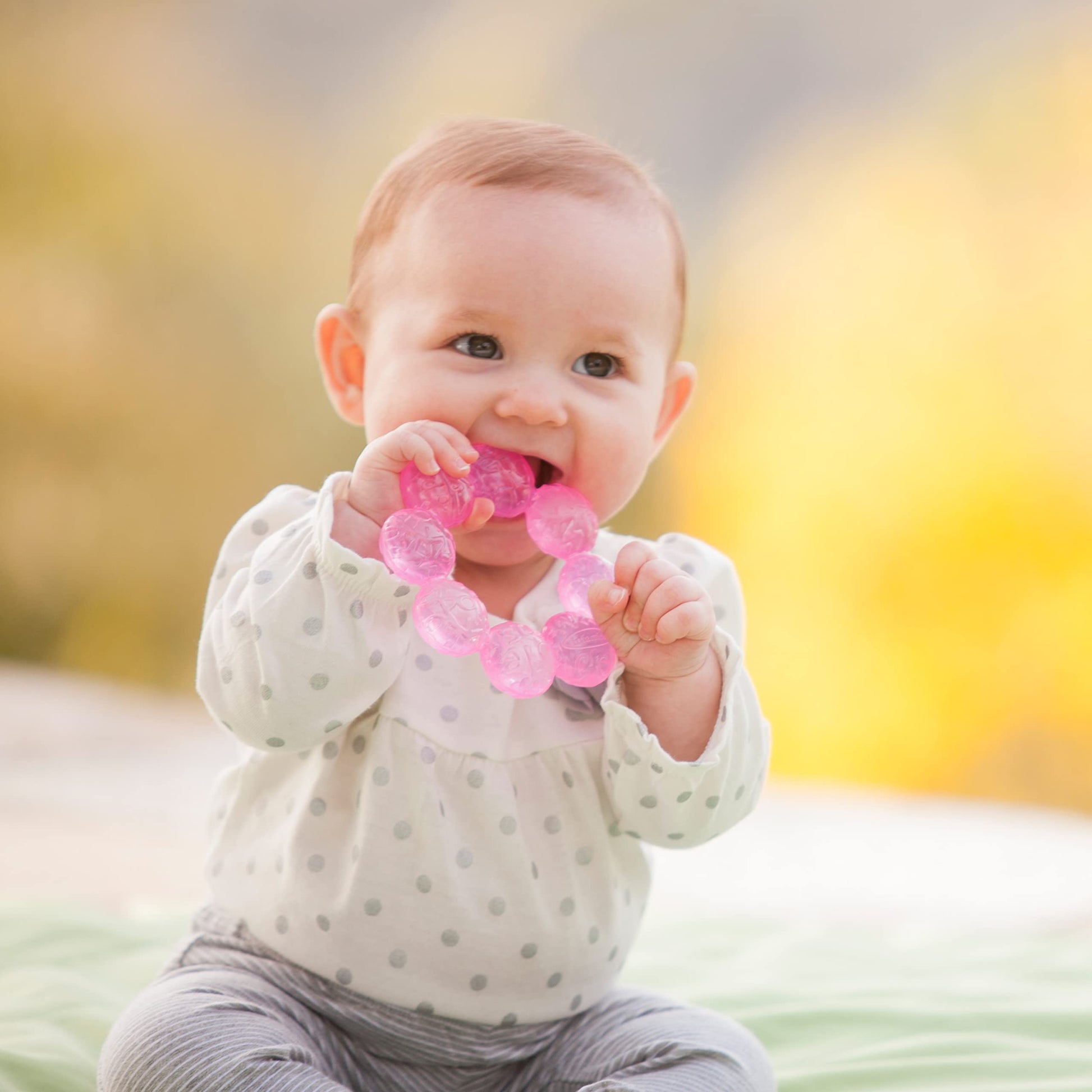 Infantino Water Teethers, Cooling & Massaging Relief, Lime/Pink, 3-Pack