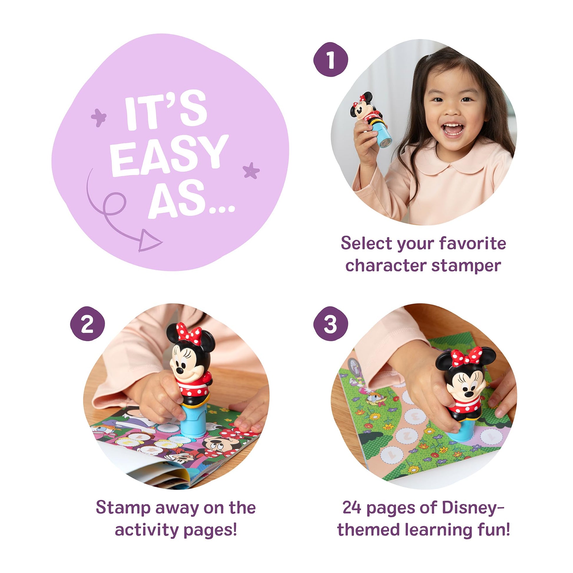 Melissa & Doug Sticker Wow!™ 24-Page Activity Pad and Sticker Stamper, 300 Stickers, Arts and Crafts Fidget Toy Collectible Character - Disney Minnie