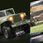 Hylukon RC Crawler, 1:10 Scales Upgraded Willys Military Jeep with Linked Lights Winch & Canvas Cover, 2.4Ghz 4WD Off Road RC Car, All Terrain