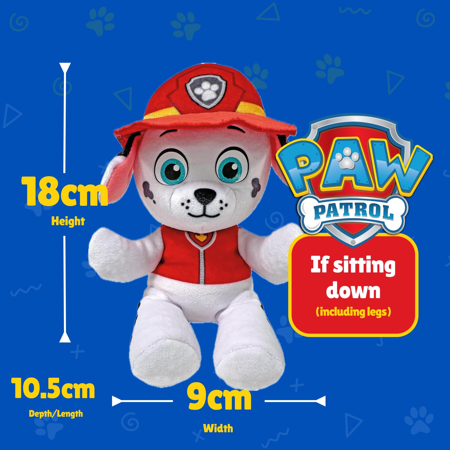 Ty - Paw Patrol Collection, Marshall, All the Heroes of the Puppy Team in Floppy Version, Soft Plush to Collect, Gift Idea for Young and Old - 20 cm