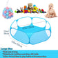 Jacone Portable Cute Blue Hexagon Children Ball Pit, Indoor and Outdoor Easy Folding Ball Play Pool Kids Toy Play Tent with Carry Tote, Balls Not
