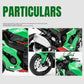 HTLNUZD 1/12 Ninja ZX10R Alloy Die Cast Motorcycle for Kawasaki Ninja ZX10R Vehicle Sound and Light Off Road Autocycle Collectible Model (Green ZX10R)