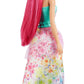 Barbie Dreamtopia Royal Fashion Doll with Dark-Pink Hair & Sparkly Bodice Wearing Removable Skirt, Shoes & Headband Accessory