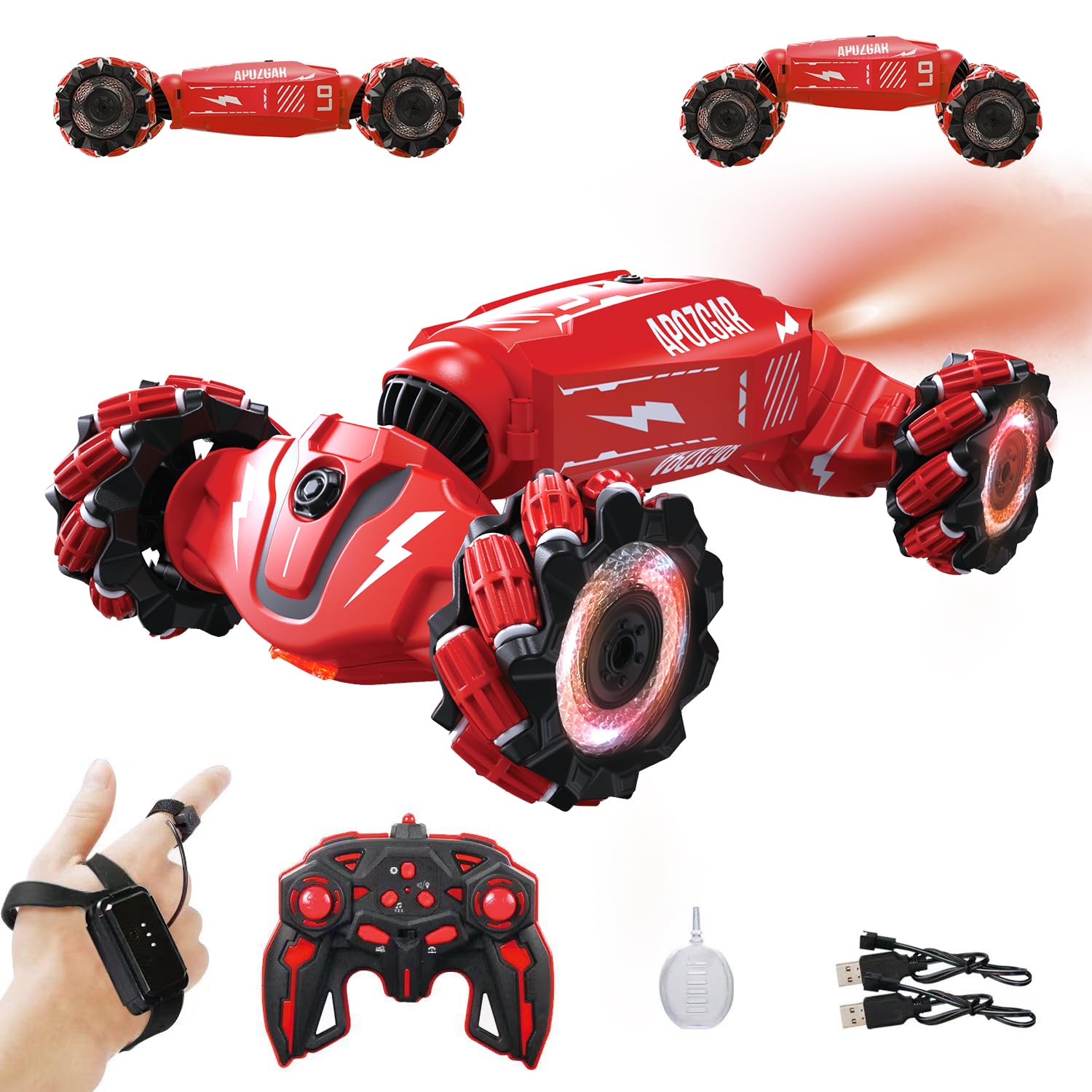 LOOZIX Upgraded Hand Gesture Sensing RC Stunt Car for Boys and Girls
