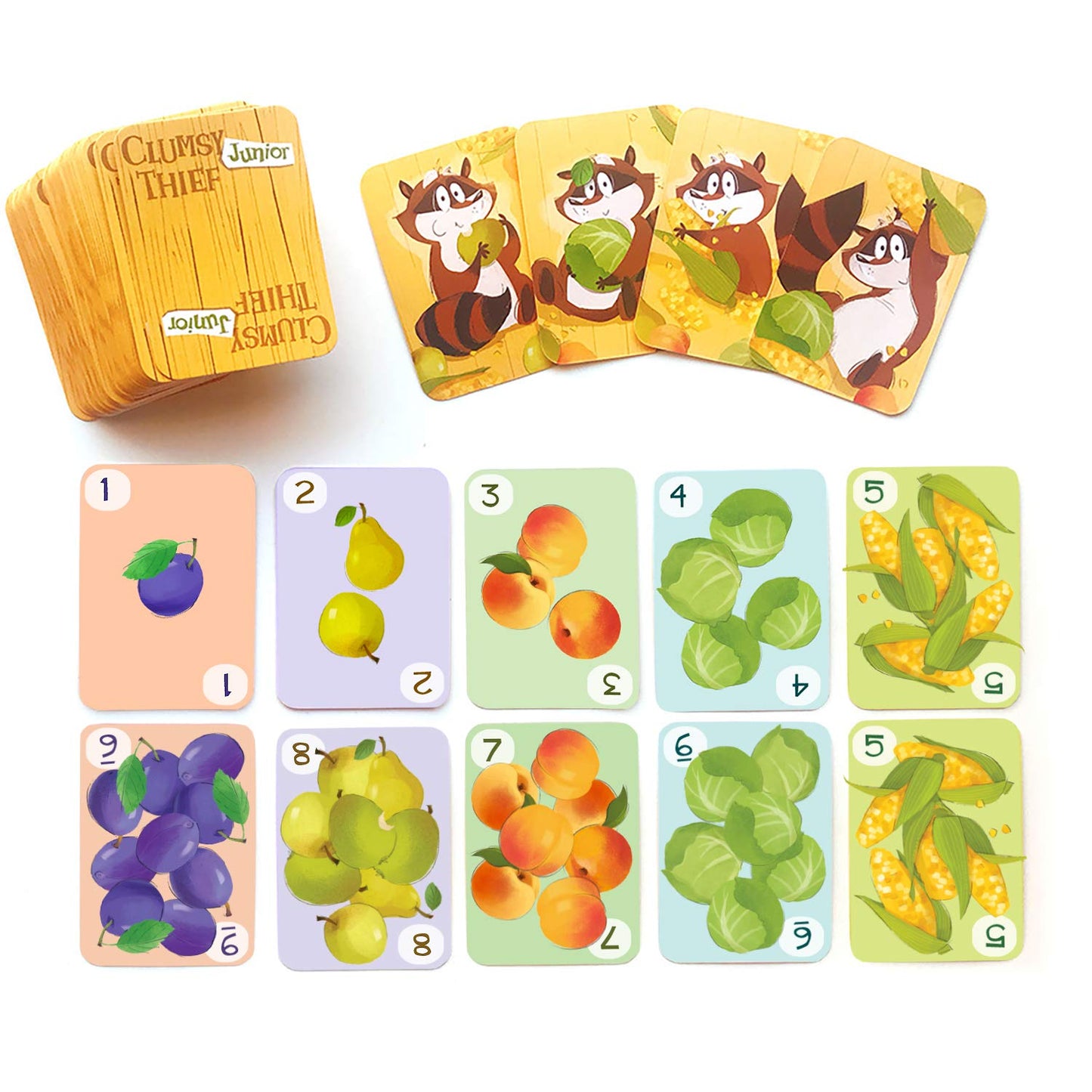 Melon Rind Clumsy Thief Junior Math Card Game, Adding to 10 Fun for Kids Ages 5-7+, Award-Winning Family Game for 2-4 Players, Educational to Develop