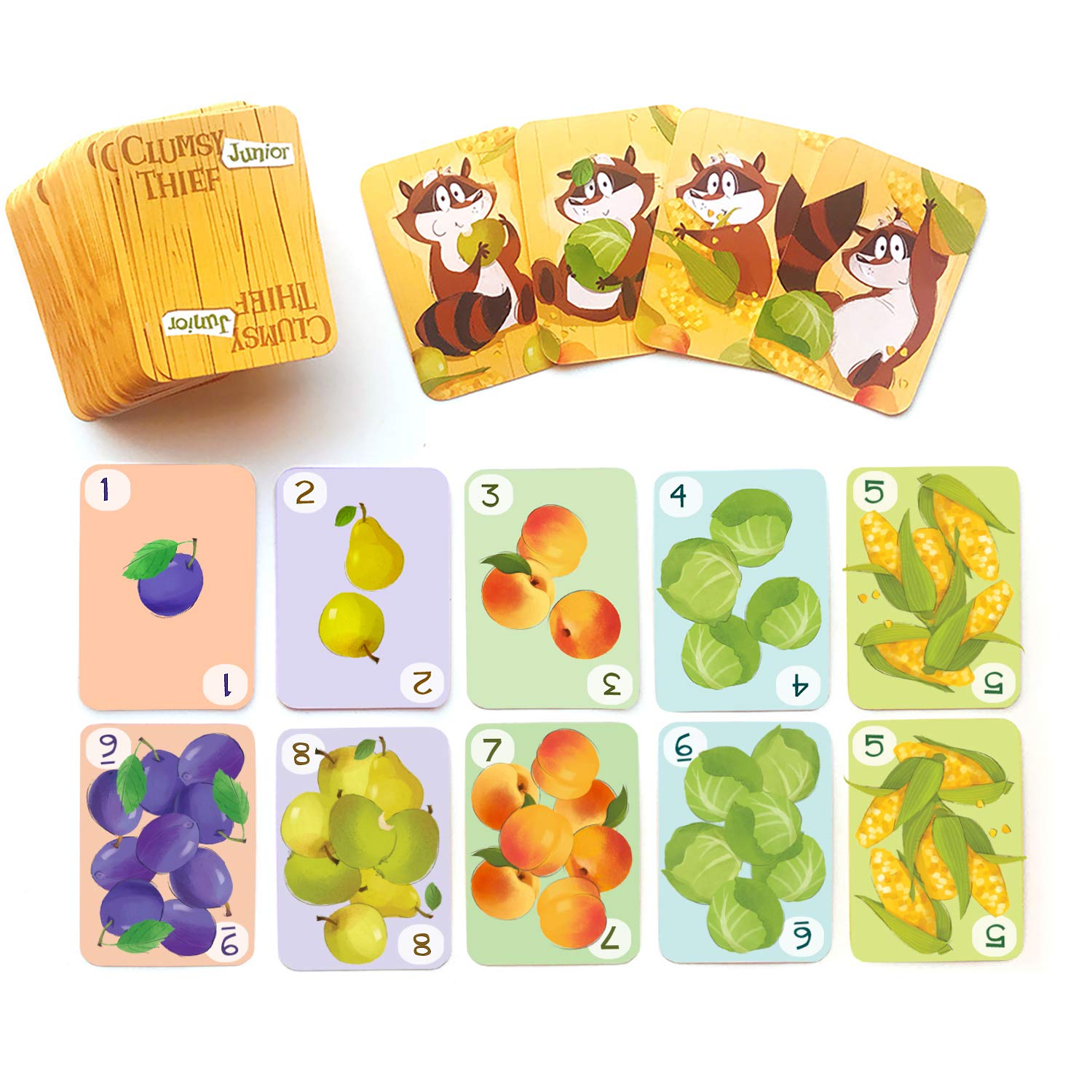 Melon Rind Clumsy Thief Junior Math Card Game, Adding to 10 Fun for Kids Ages 5-7+, Award-Winning Family Game for 2-4 Players, Educational to Develop