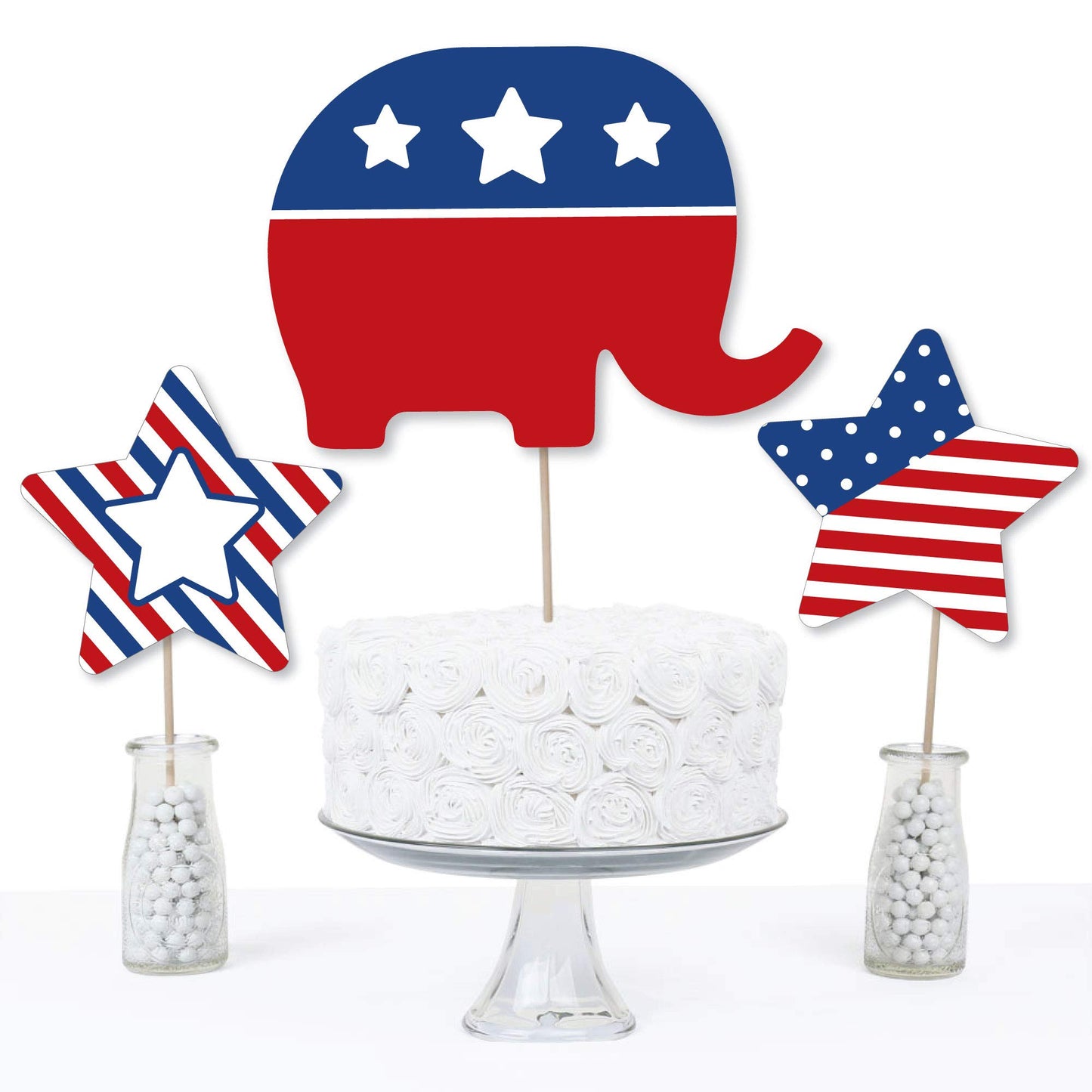 Big Dot of Happiness Republican Election - Political Party Centerpiece Sticks - Table Toppers - Set of 15