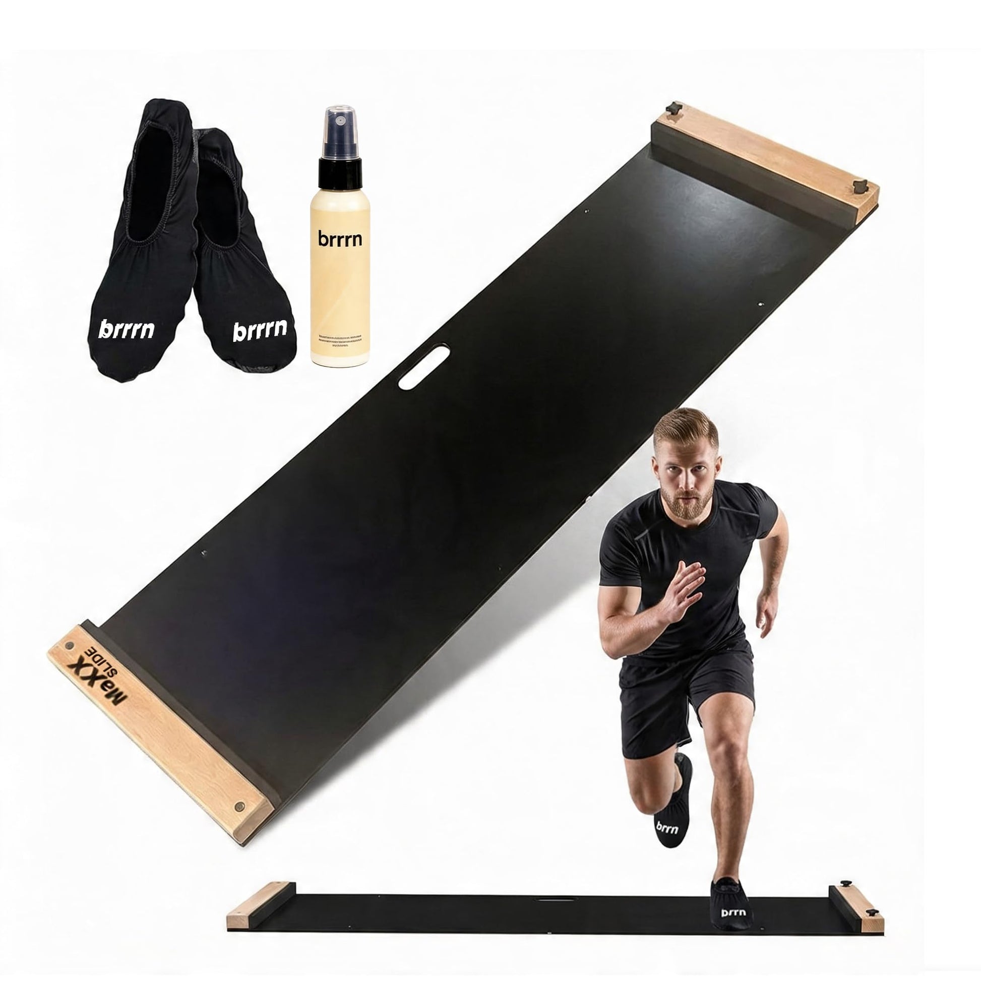 MaXXSlide Adjustable Slide Board (5ft or 6ft) - Premium Lateral Training Board for Hockey, Speed, Agility & Home Fitness | Includes Booties & Glide
