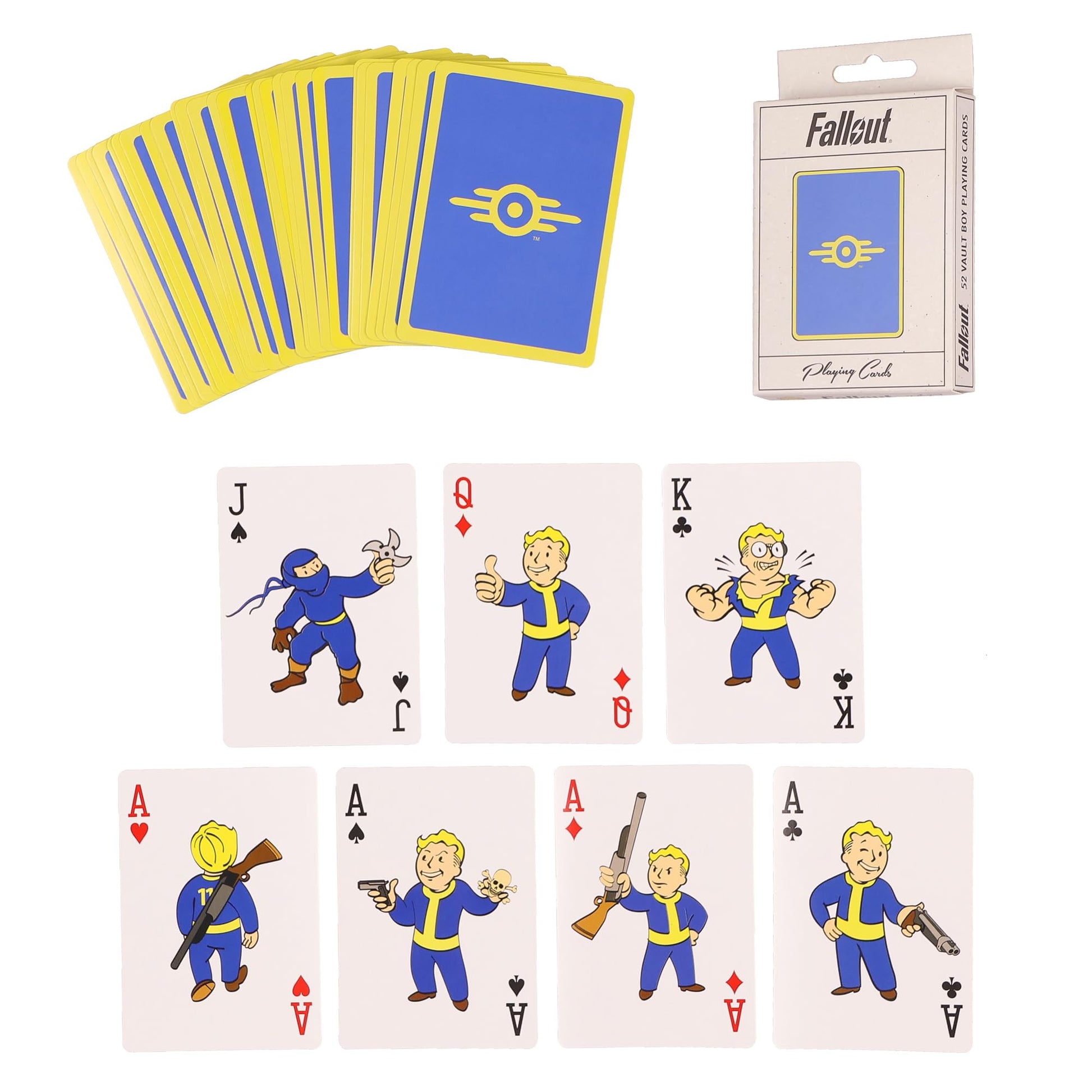 JUST FUNKY Fallout Vault Boy Playing Cards Vault-Tec Corporation Design 52 Count Deck