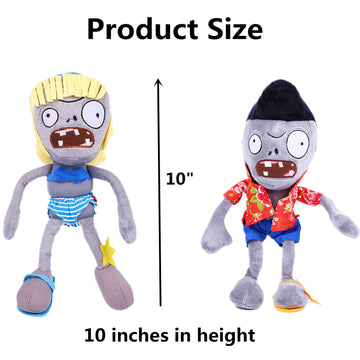 Suyudian 3 PCS PVZ Plant and Zombies Plush Sets Toys 1 2 Stuffed Soft PVZ Figure Doll Surf, Pompadour, Bikini Zombies, Great Gifts for Boys and Girls
