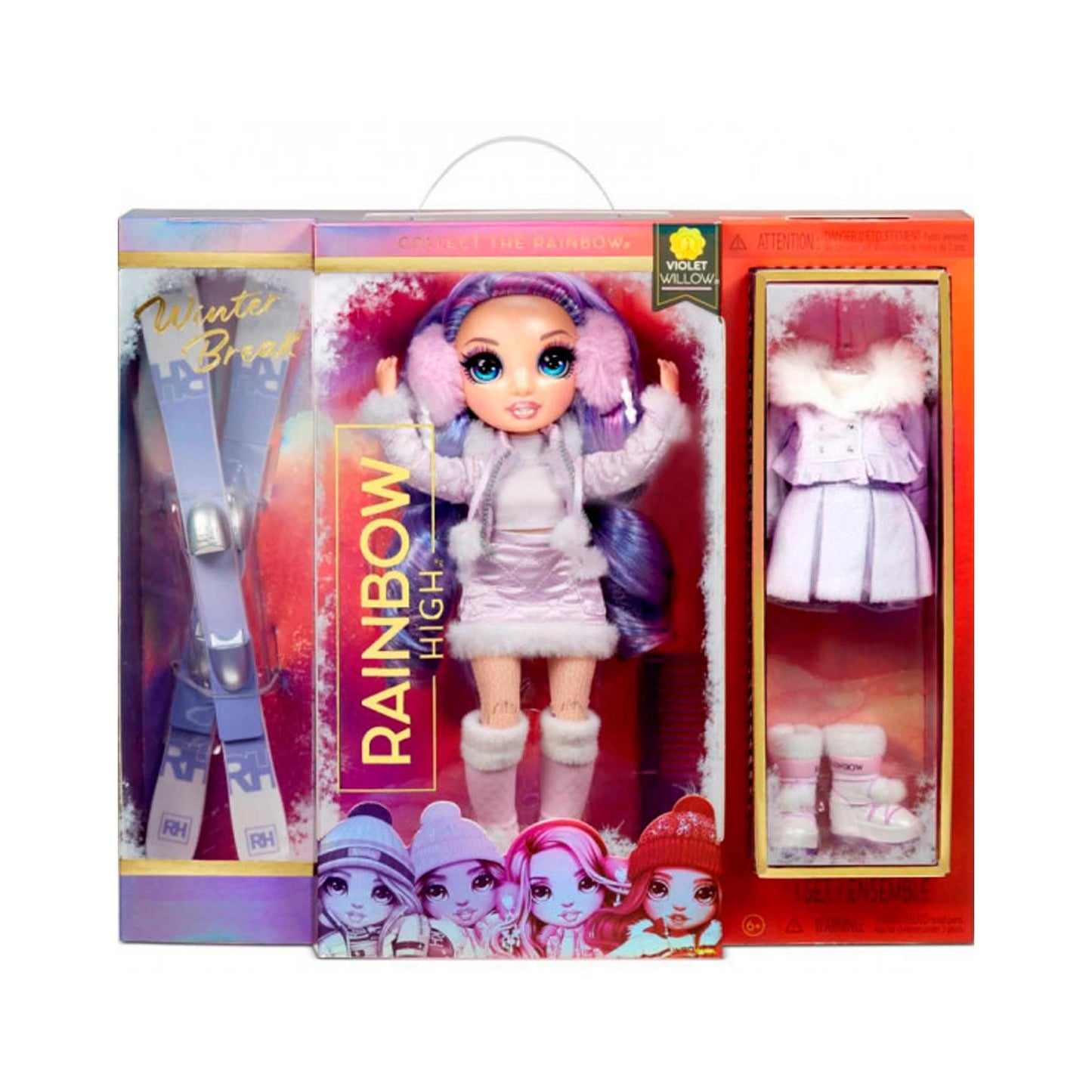 Rainbow High Winter Break Violet Willow - Purple Fashion Doll with 2 Outfits, Snow Gear and Display Stand - Gift and Collectable for Kids Ages 6+