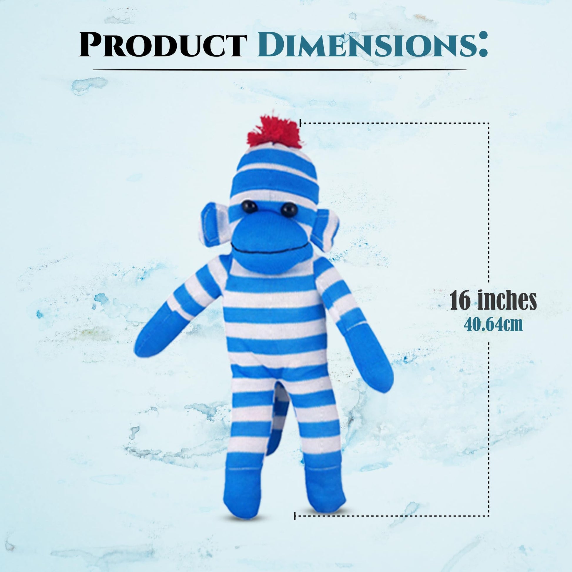 Plushland Adorable Sock Monkey, The Original Traditional Hand Knitted Stuffed Animal Toy Gift-for Kids, Babies, Teens, Girls and Boys Baby Doll