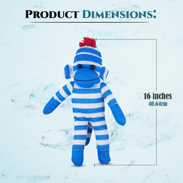 Plushland Adorable Sock Monkey, The Original Traditional Hand Knitted Stuffed Animal Toy Gift-for Kids, Babies, Teens, Girls and Boys Baby Doll