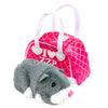 ZhuZhu City Hamster & Quilted Carrying Case - NumNums the Grey & White Interactive Hamster with 40+ Sounds & Endless Behaviors - Take Your ZhuZhu
