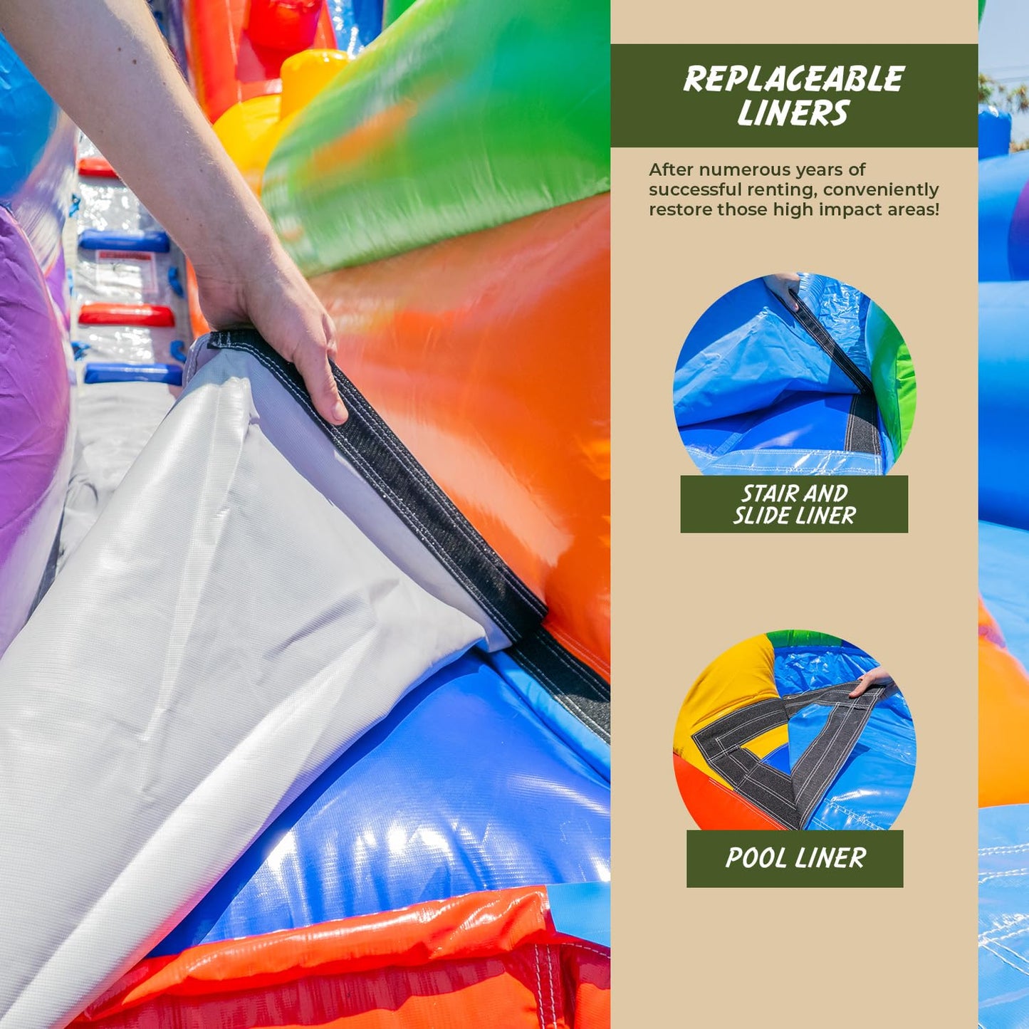 XJUMP 19ft Block Party Rental Grade 15oz PVC Dual Lane Water Slide Pool
