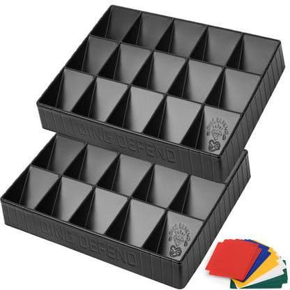 Storage Standard 2 Pack Card Sorting Tray - Stackable Trading Cards Organizer, 15-Compartment Playing Organizing Tool - Sorter for Raw, Sleeved and
