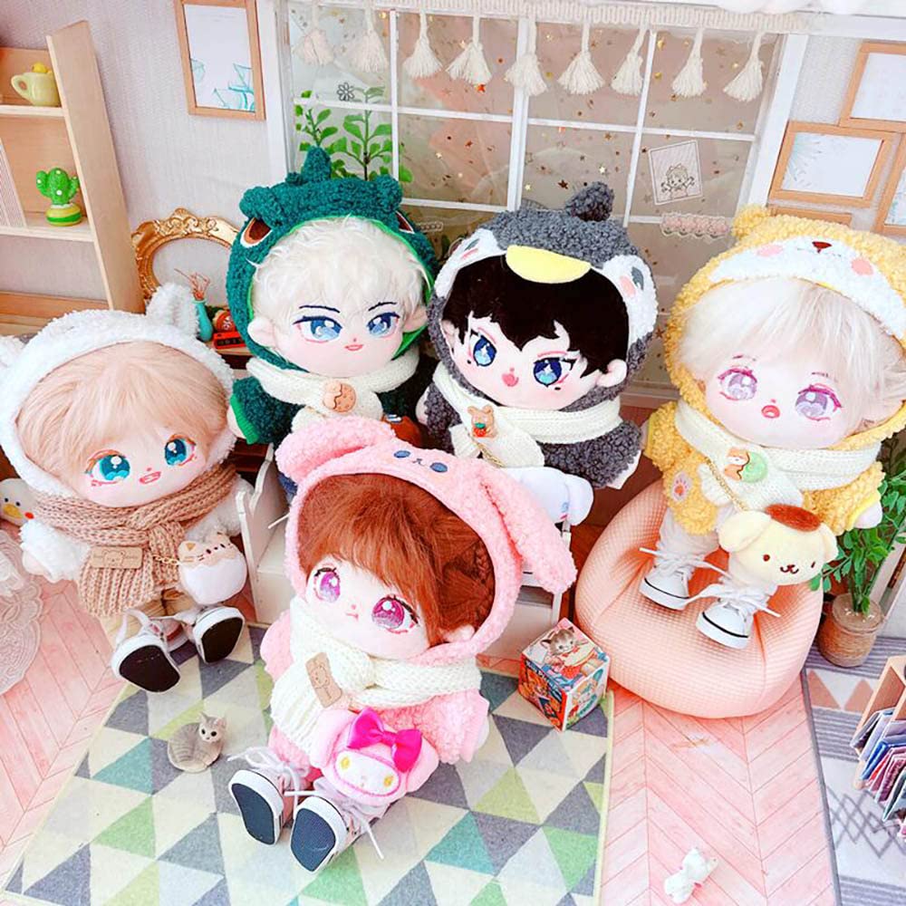 niannyyhouse 20cm Plushie Doll Clothes Corgi Jacket Hoodie 8in Doll Accessories (Yellow)