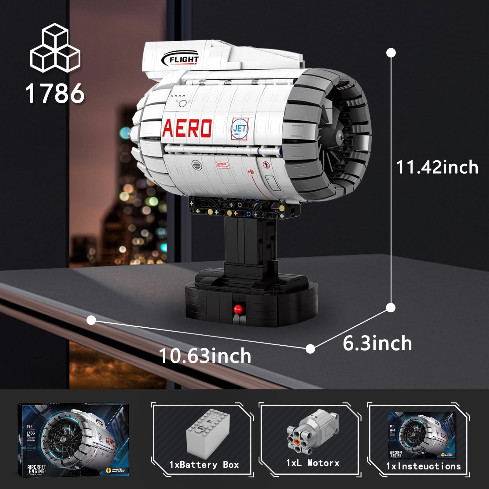 HIGH GODO Aircraft Engine Building Kit that Works, Aircraft Turbofan Engine Model Kit with Motor, Build Your Own Engine Kit, STEM Project for Teens