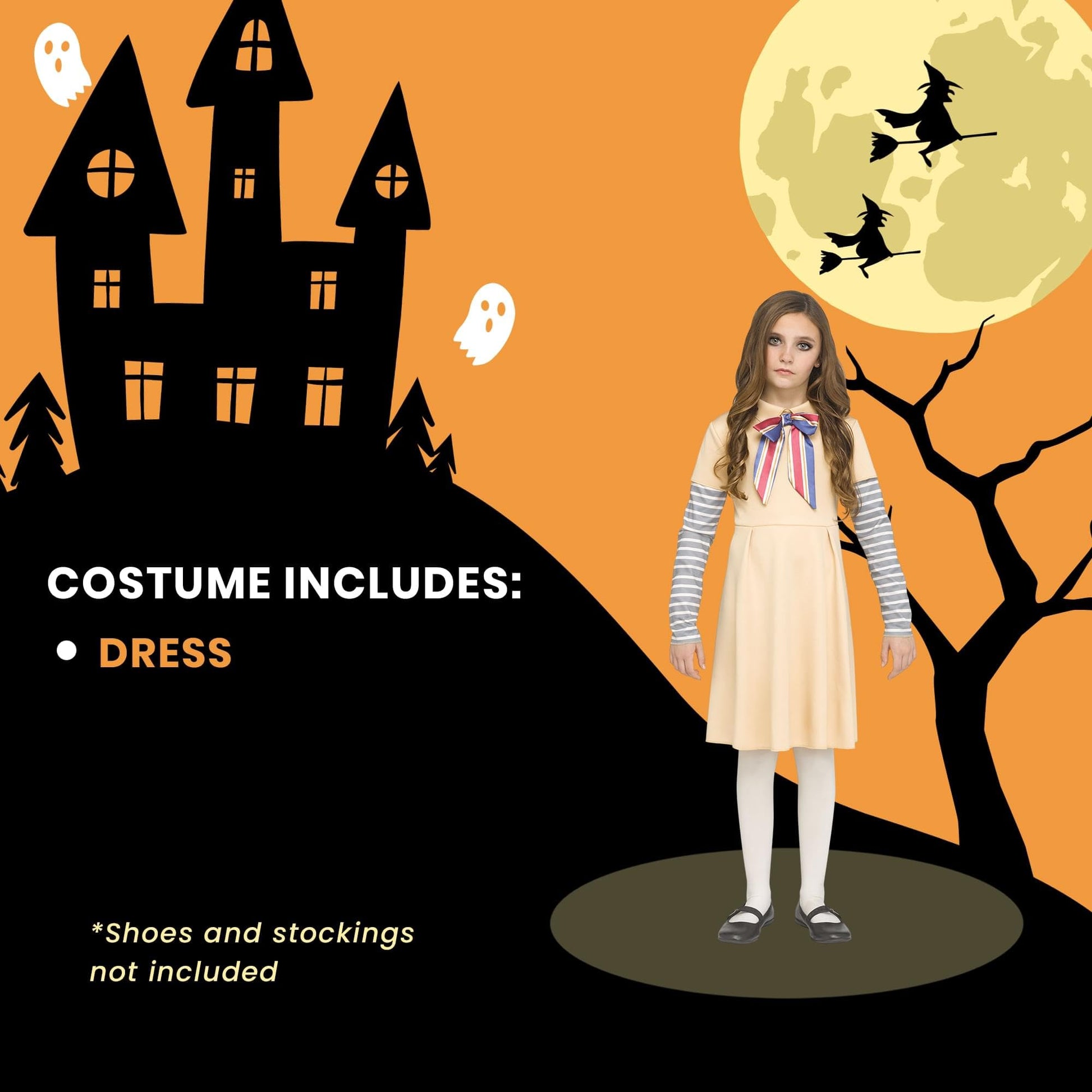 Fun World Girl's AI Meg Doll Costume Dress | Horror Movie Costumes X-Large