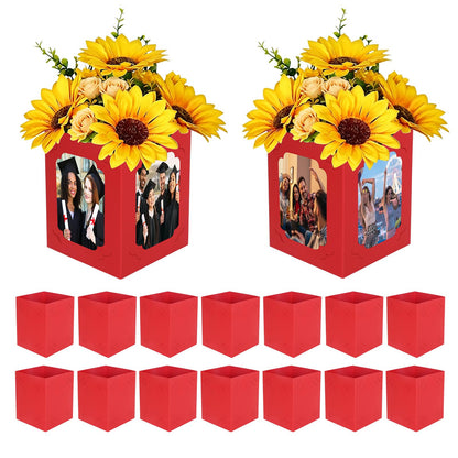 Fennoral 16 Pcs Graduation Box Centerpieces for Table 6/7 Inch Photo Display Congrats Grad Party Favor Gift College Picture Box Photo Props Frame