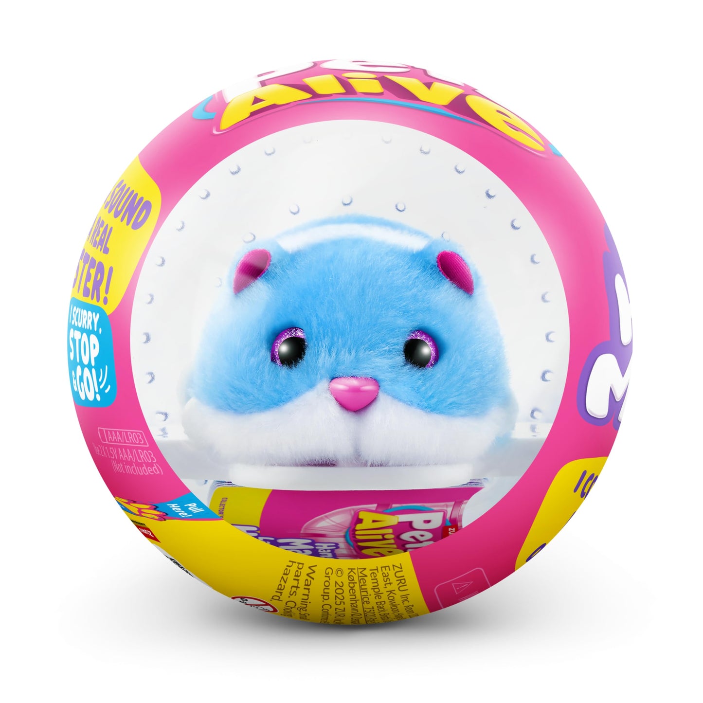 Pets Alive Hamstermania (Blue) by ZURU Hamster, Electronic Pet, 20+ Sounds Interactive, Hamster Ball Toy for Girls and Children