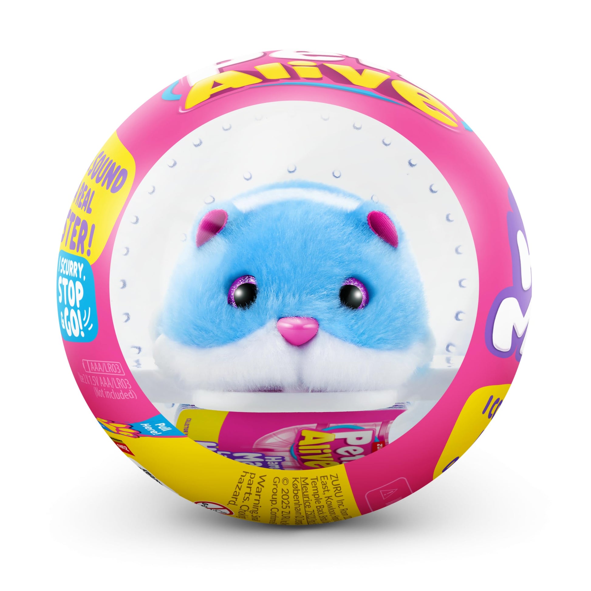 Pets Alive Hamstermania (Blue) by ZURU Hamster, Electronic Pet, 20+ Sounds Interactive, Hamster Ball Toy for Girls and Children