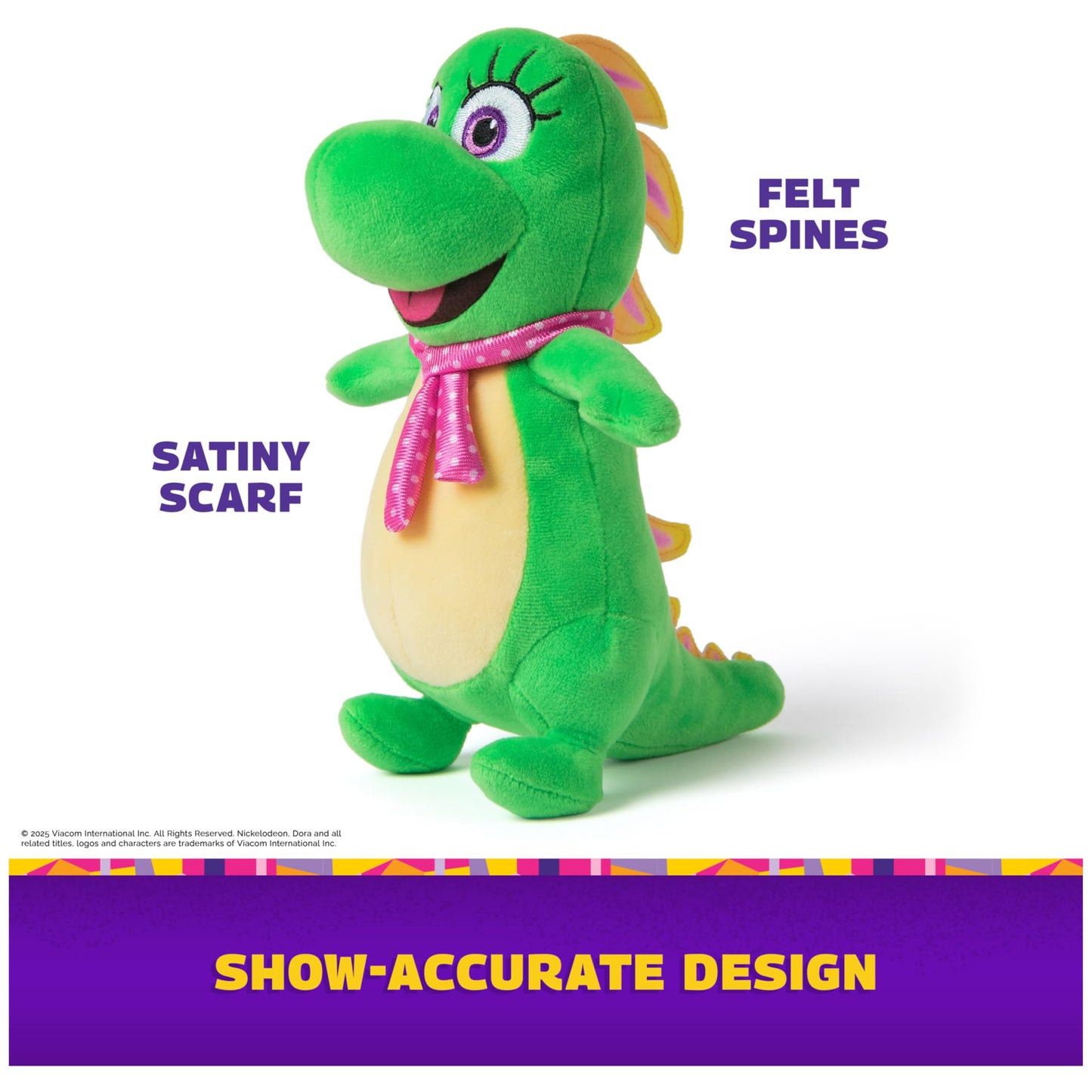 Dora Official Isa Plush Iguana, Educational Toys, Plush Toys, Lizard Stuffed Animal for Ages 3 and Up, 8”