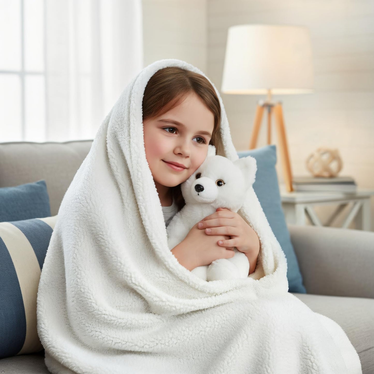 The Petting Zoo Arctic Fox Stuffed Animal Plushie, Gifts for Kids, Wild Onez Wildlife Animals, Fox Plush Toy 9 inches