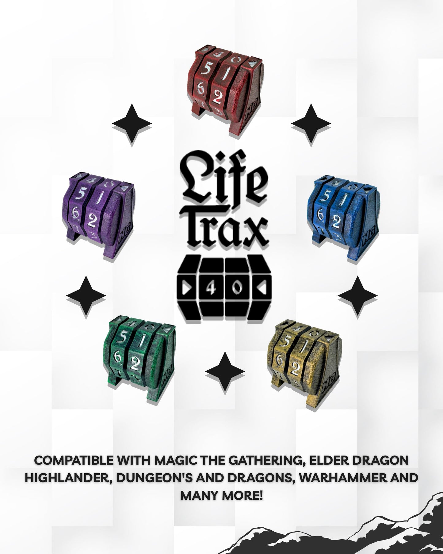 NERD GEAR LifeTrax - MTG Life Counter - Essential MTG Accessories for Magic The Gathering Commander Players - Durable, Sleek, and Professionally Made
