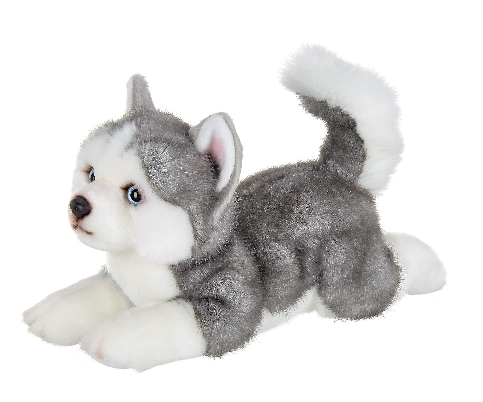 Bearington Explore 13-Inch Baby Dog Plush, Huggable Stuffed Animal Puppy, Adorable and Cuddly Husky Manouk Dog Plush Toy for Nursery Decor, Kids