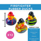 Fun Express Firefighter Rubber Duckies Fire Party Favors and Supplies (Set of 12 Ducks)
