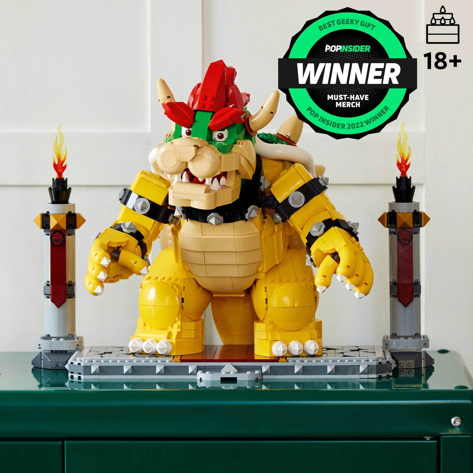 LEGO Super Mario The Mighty Bowser, 3D Build and Display Kit, Collectible Posable Character Figure with Battle Platform, Video Game Toy Idea for Fans