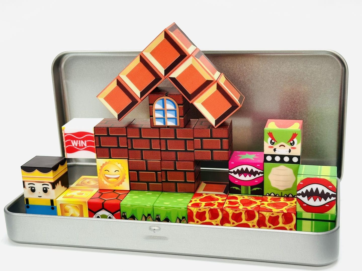 uMadeUs Magnetic Blocks Building Set - Puzzle Cubes as STEM Toys for Kids - Toddlers Sensory Construction Tiles - Ages 3+ Creative Educational Games