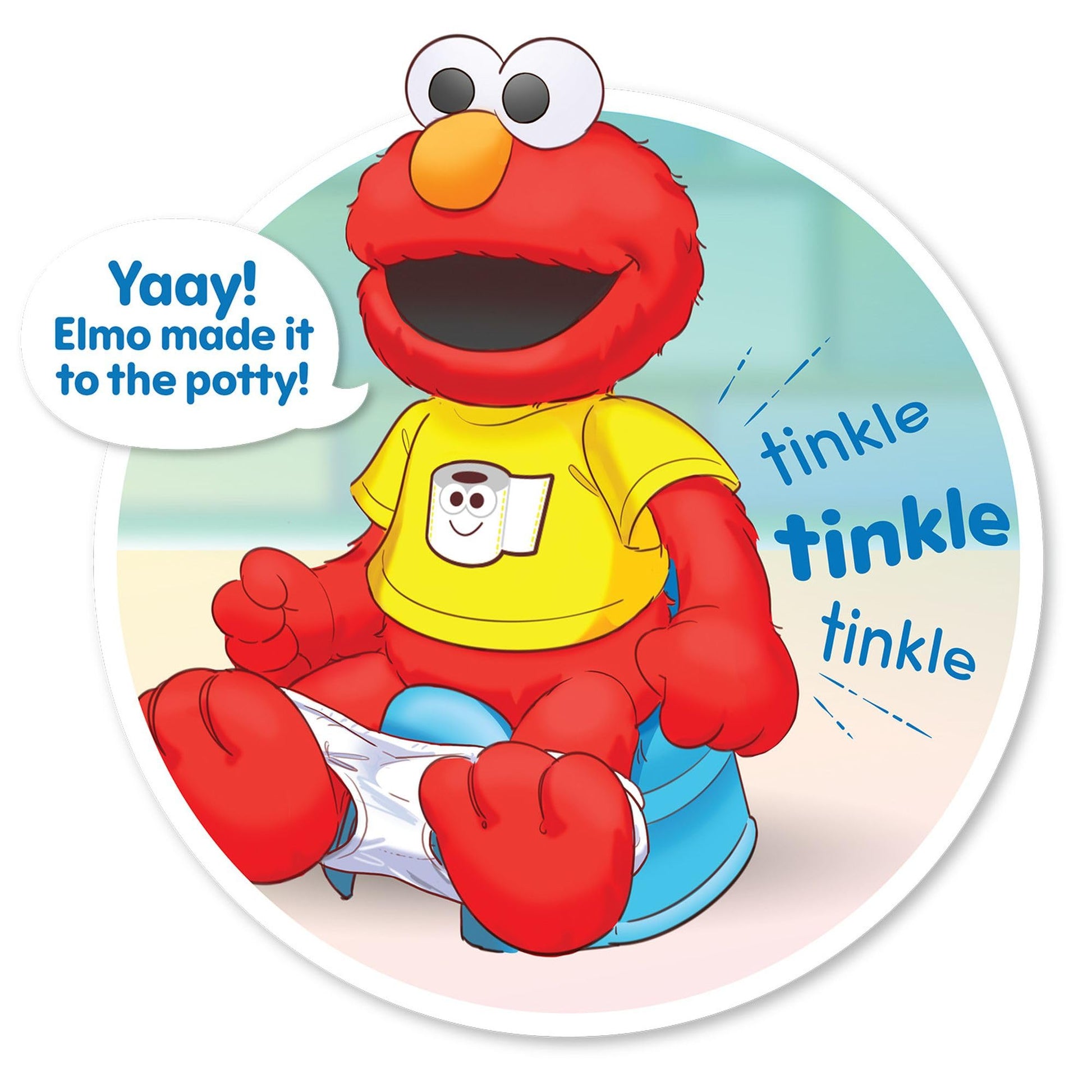 Sesame Street Potty Time Elmo 12-Inch Sustainable Plush Stuffed Animal, Sounds and Phrases, Potty Training Tool, Kids Toys for Ages 18 Month by Just