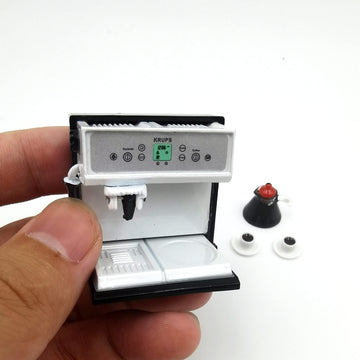 SXFSE 1:12 Dollhouse Miniature Coffee Machine, Mini Simulation Coffee Maker Machine Kitchen Accessories(Coffee Machine + Coffee Pot)