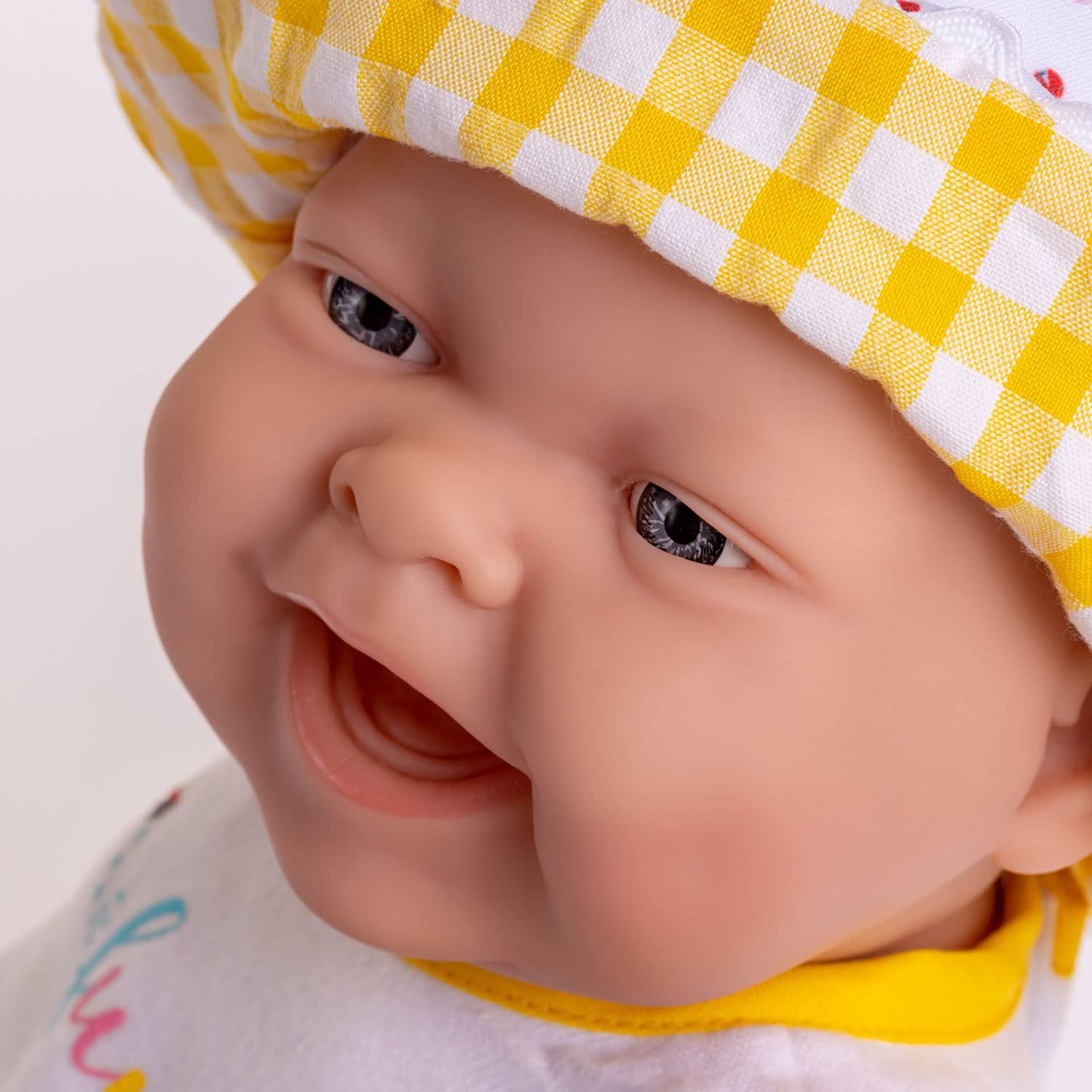 Lola Lemon Twist 14” Realistic “Real Girl” All Vinyl Posable Play Doll - Happy Face- Dressed in 3 Piece Fun Collection Outfit with Shoes -by Berenguer
