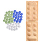 Elbow Room Games Mancala Set, Folding Wooden Board with 48 Glass Stones in Blue, Green, and White, Portable Travel Design, Classic Strategy Game for 2